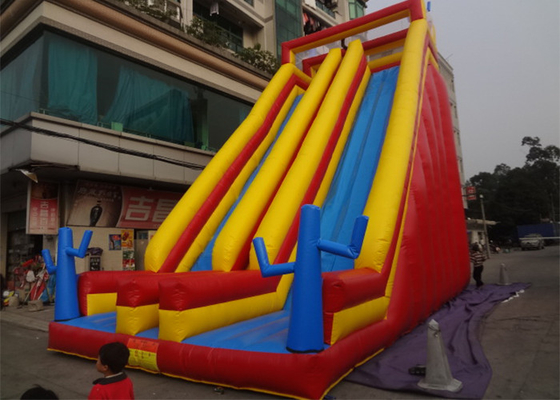 China Red / Yellow / Blue 8.5m High Commercial Inflatable Slide For Adult And Kids supplier