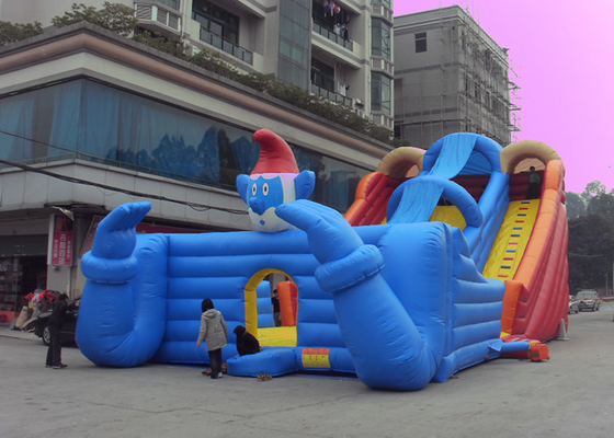China Clown Bouncy Slide Large Inflatable Water Slides With Sun Cover supplier