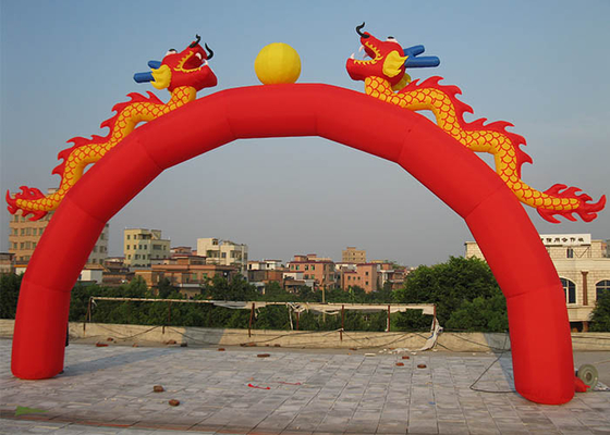China 25kg Oxford Fabric Advertising Inflatable Arch With Dragon Style For Party / Festival supplier