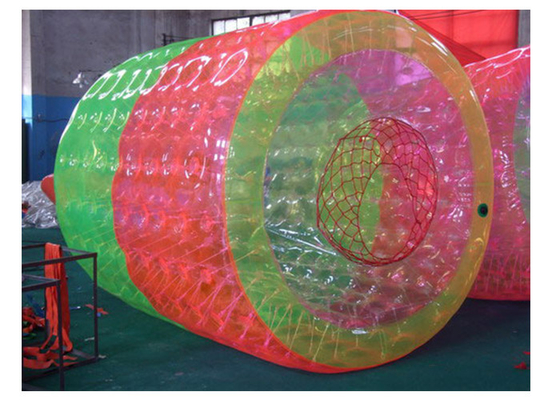 China Pink / Green Colorful Durability Inflatable Water Roller 2.5* 2.2m For Park supplier