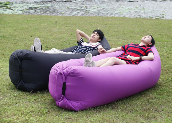 China Polyester Two Open Mouth Sleeping Air Bags , Lightweight Purple Hangout Laybag supplier