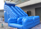 Customized Large Commercial Inflatable Slide Blue Curvy / Blue Wave supplier