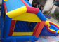 Rainbow Combo Inflatable Bounce House Water Slide With Double Lane And Pool supplier