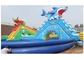 0.9MM PVC Tarpaulin Big Dragon / Shark Inflatable Water Park With Large Blue Swimming Pool supplier