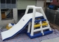 Attractive Fire - Proof White / Blue Inflatable Water Park Slides For Sea / Lake / Pool supplier