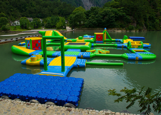 China Outdoor Silk Printing Inflatable Water Amusement Park With 0.9mm PVC Tarpaulin supplier