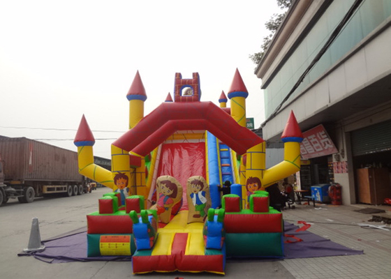 China Customized Dora Commercial Inflatable Slide , Inflatable Dry Slide For Toddlers supplier
