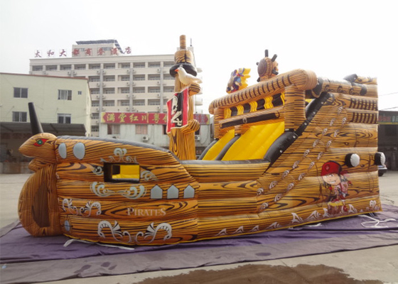 China Durable PVC Tarpaulin Giant Pirate Ship Commercial Inflatable Slide For Rent supplier