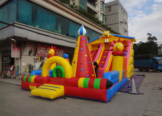 China 610g/m2 PVC Tarpaulin Adult Size Spongebob Commercial Inflatable Slides With Inflatable Climbing Wall supplier