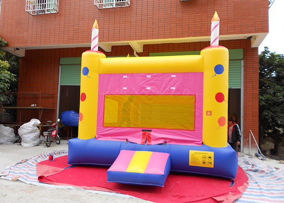 China Indoor / Outdoor Inflatable Castles , Happy Birthday Cake Inflatable House For Party supplier
