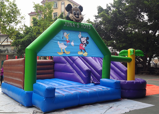 China 0.55mm PVC Tarpaulin Big Mickey Inflatable Bounce House With Slide N Pool supplier