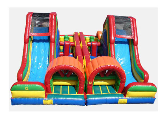 China CE Certificate Colorful Inflatable Assault Course Rental , Inflatable Course For Amusement Park supplier