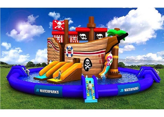China Fashionable Pirate Ship Giant Inflatable Water Playground For Summer supplier