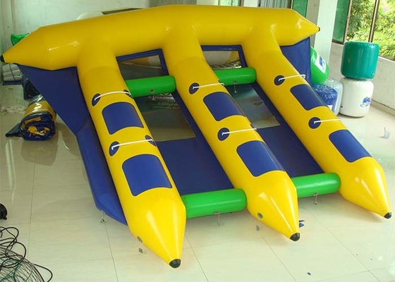 China Exciting 4m * 3m Inflatable Flying Fish , Inflatable Banana Boat  With Professional Trampoline Fabric supplier