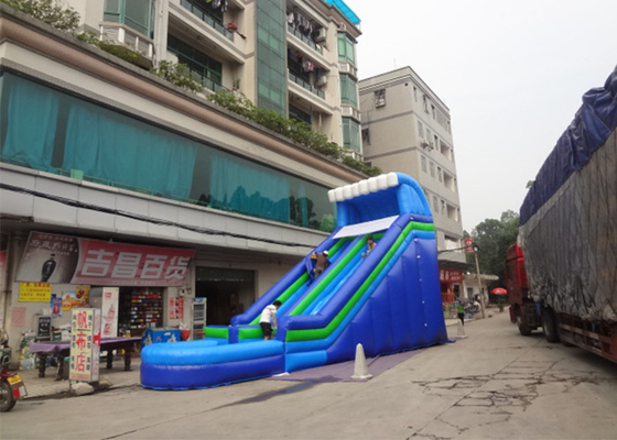 China Blue 0.55mm PVC Tarpaulin Backyard / Home Inflatable Water Slide For Adult N Kids supplier