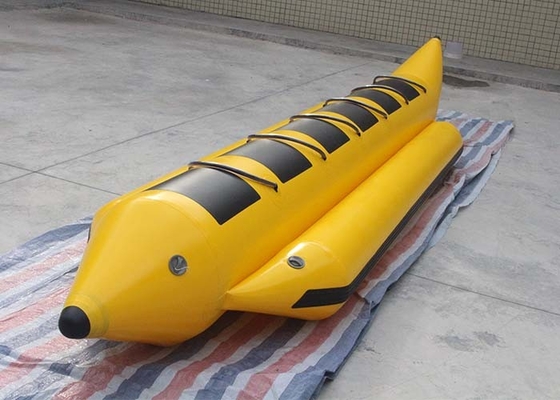 China Yellow / Black 0.9mm PVC Flyfish Inflatable Water Toys Water Game Banana Boat supplier