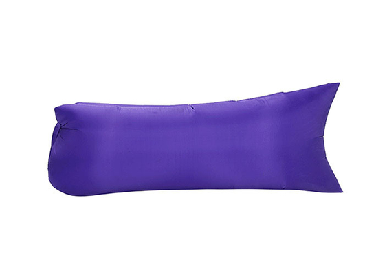 China Convenient Purple Inflatable Sleeping Bag Fast Filled Waterproof Nylon Fabric supplier