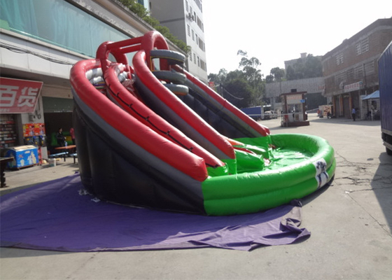 17 Feet Red / Green / Black Large Commercial Inflatable Slides For Kids Party supplier