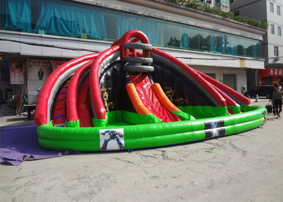 17 Feet Red / Green / Black Large Commercial Inflatable Slides For Kids Party supplier