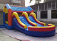 Rainbow Combo Inflatable Bounce House Water Slide With Double Lane And Pool supplier