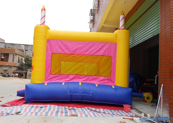 Indoor / Outdoor Inflatable Castles , Happy Birthday Cake Inflatable House For Party supplier