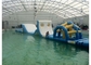 Customized Inflatable Water Island , Inflatable Water Obstacle Course With Repair Kits / Blower supplier