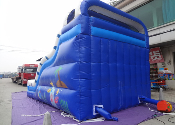 0.55mm PVC Blue Adults And Kids Playground Commercia Giant Inflatable Water Slide For Party supplier