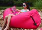 Outdoor Folding Pink Inflatable Air Bag Chair For Beach Rentals 260 * 70CM supplier
